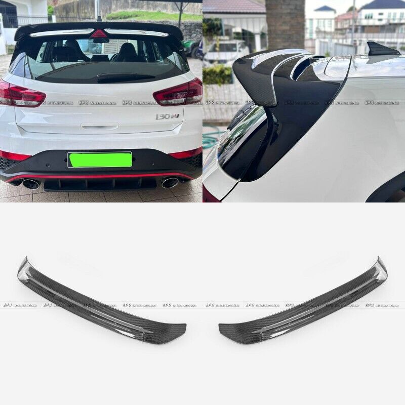 For Hyundai 2018+ I30N PD EPA Type Rear Roof Spoiler Wing Lip Addon Carbon Fiber