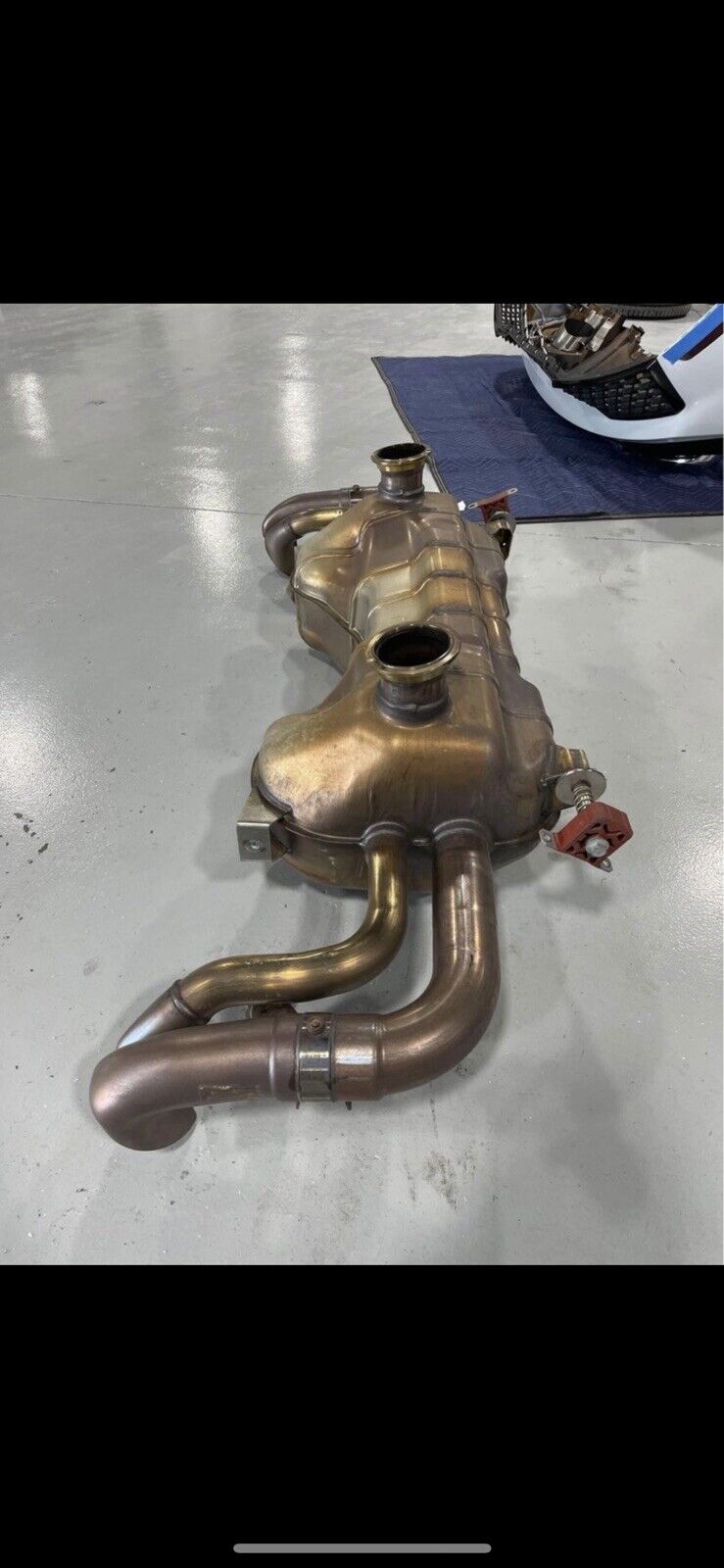 OEM valved exhaust off of a 2009 Audi R8. Good used condition no damage