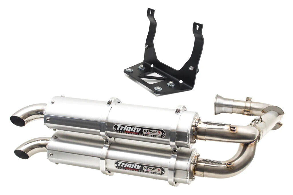 Trinity Racing Stage 5 Dual Exhaust For 2017-20 Can Am MAverick X3 C RC Turbo R