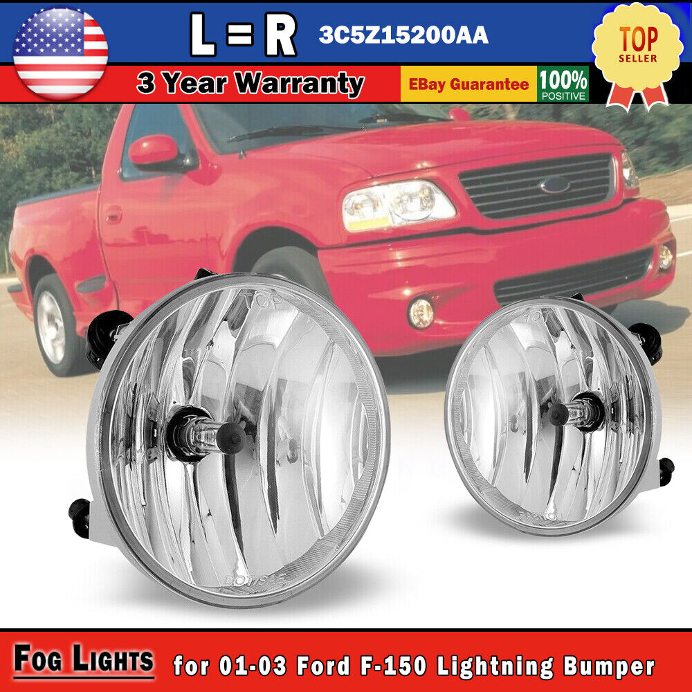 Fog Lights for 01-03 Ford F-150 Lightning Bumper Assembly 2001-2004 Ford Lamps 