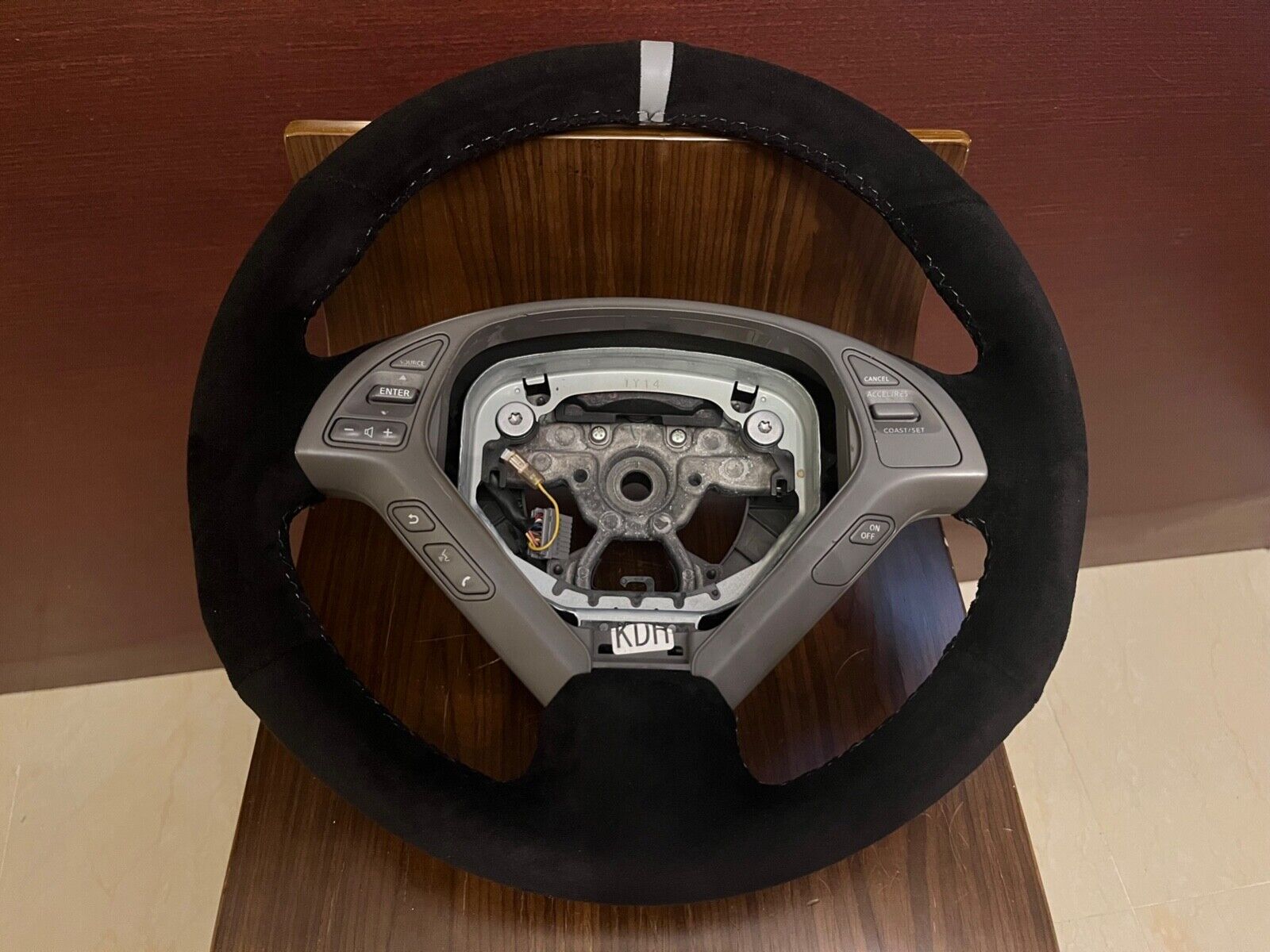 08-13 Infiniti G37 SEDAN COUPE Steering Wheel ALCANTARA Gray