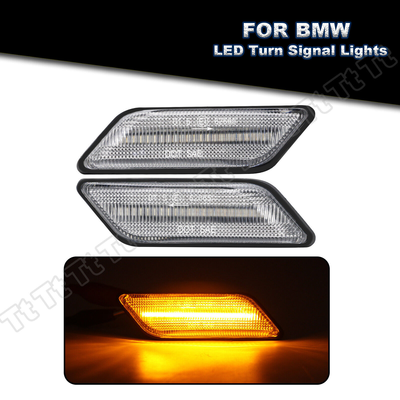 For 1996-02 BMW Z3 M Coupe Roadster Amber LED Side Marker Light Turn Signal Lamp
