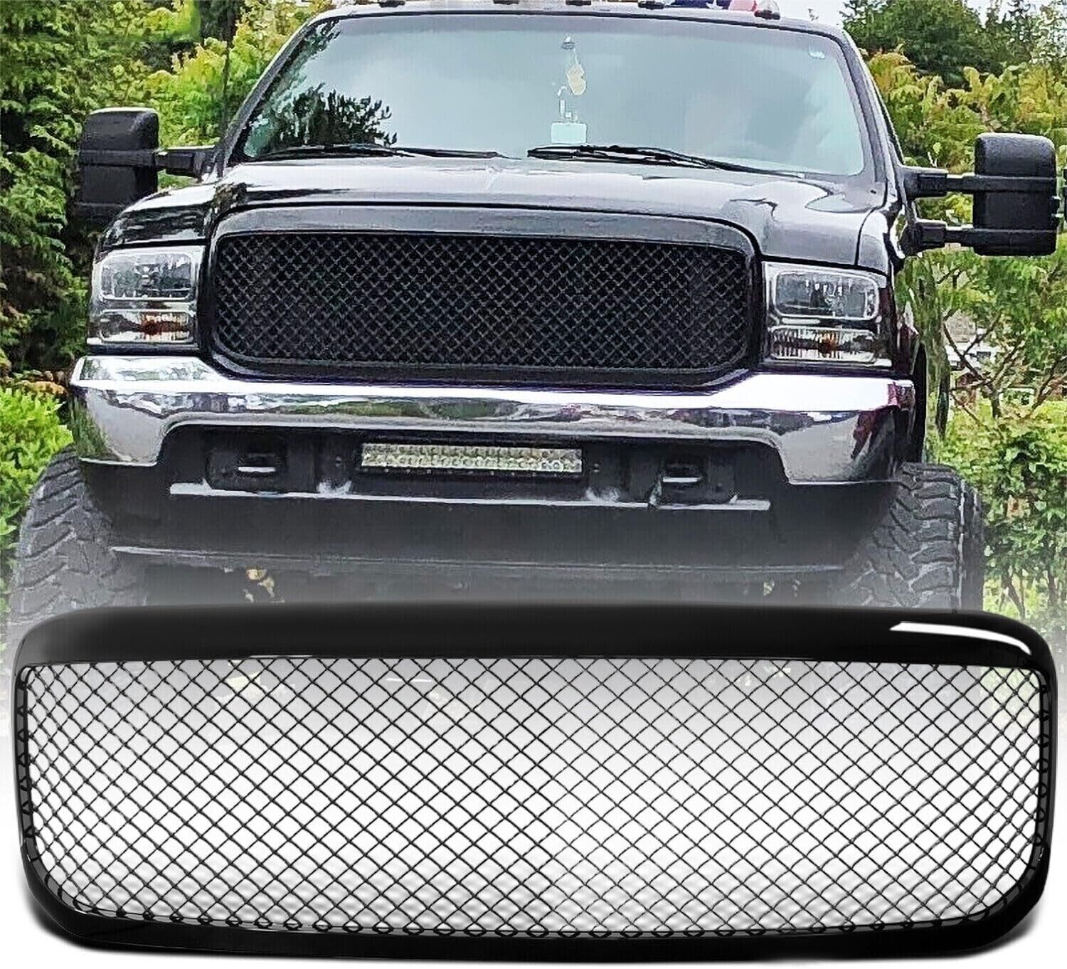 Front Grill for 1999-04 Ford F-250 Super Duty F-350 Super Duty Excursion Grille