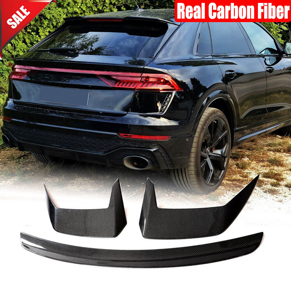 For Audi RSQ8 RS Q8 2020-2023 Real Carbon Rear Roof Window Spoiler Top Wing Lip