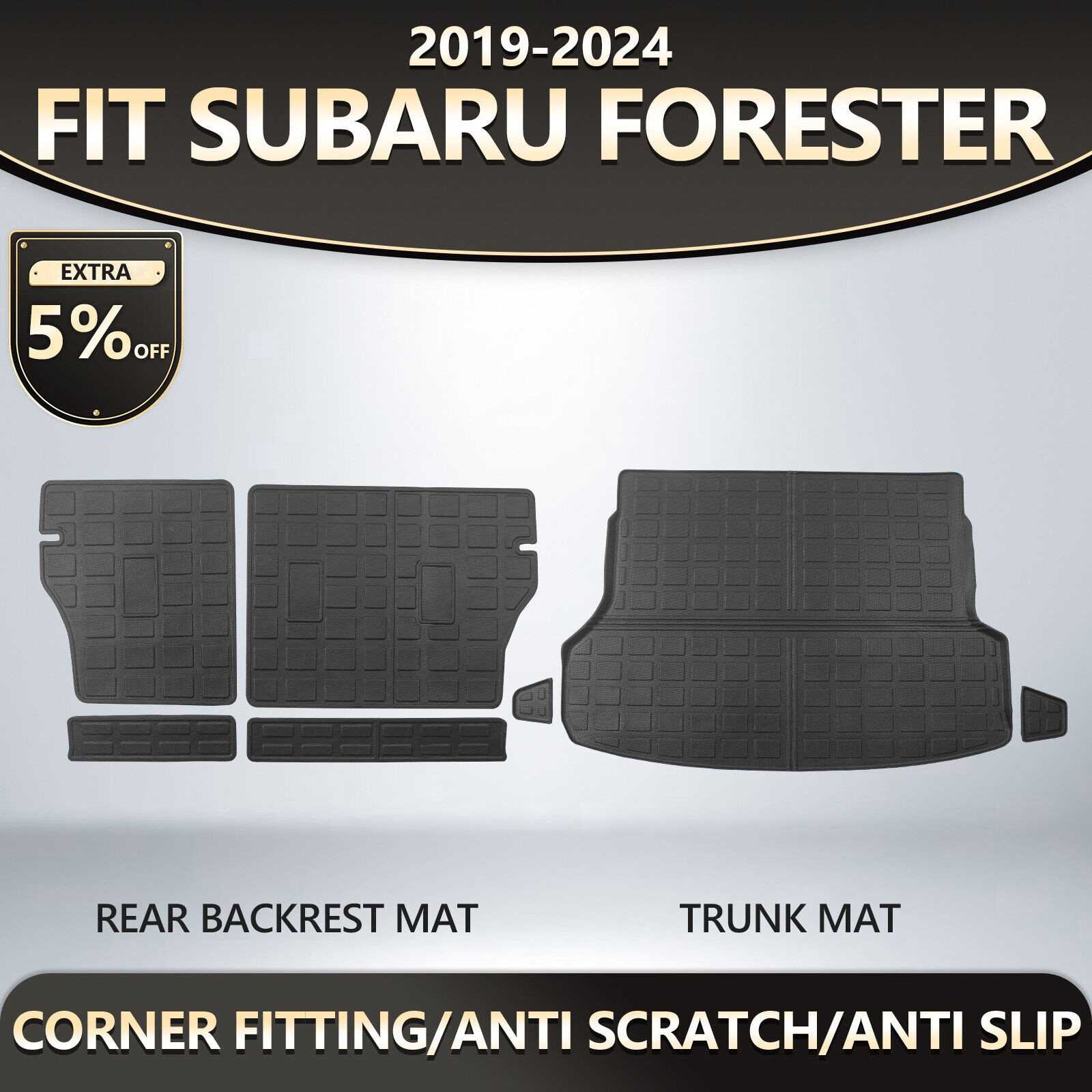 Floor Mats Trunk Cargo Liners Trunk Mat Anti-Slip For 2019-2024 Subaru Forester