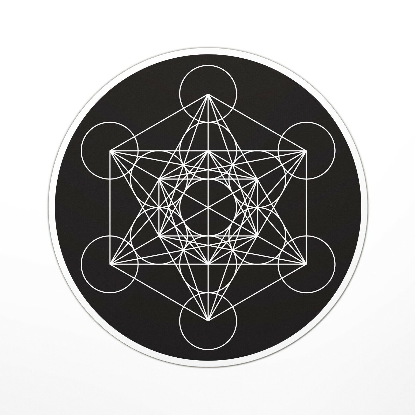 (076item#) Metatron's Cube Sticker (Sacred Geometry, Zen) (4 sizes)