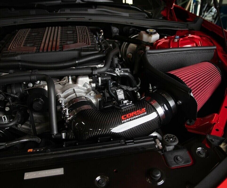 Corsa Performance carbon fiber cold air intake kit /red filter -19HP 28TQ gains