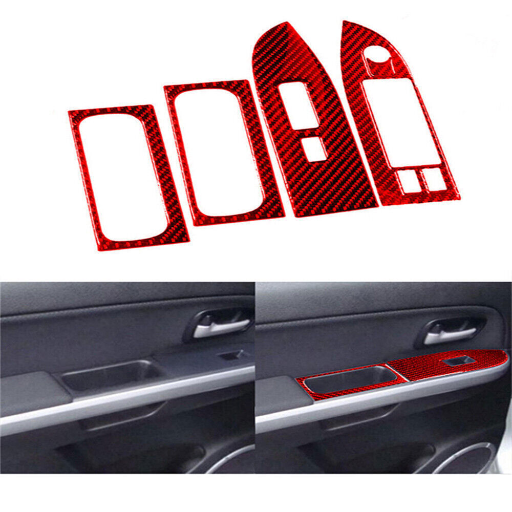 Carbon Fiber Front Door Decorative Cover Trim For Suzuki Grand Vitara 06-13 Red