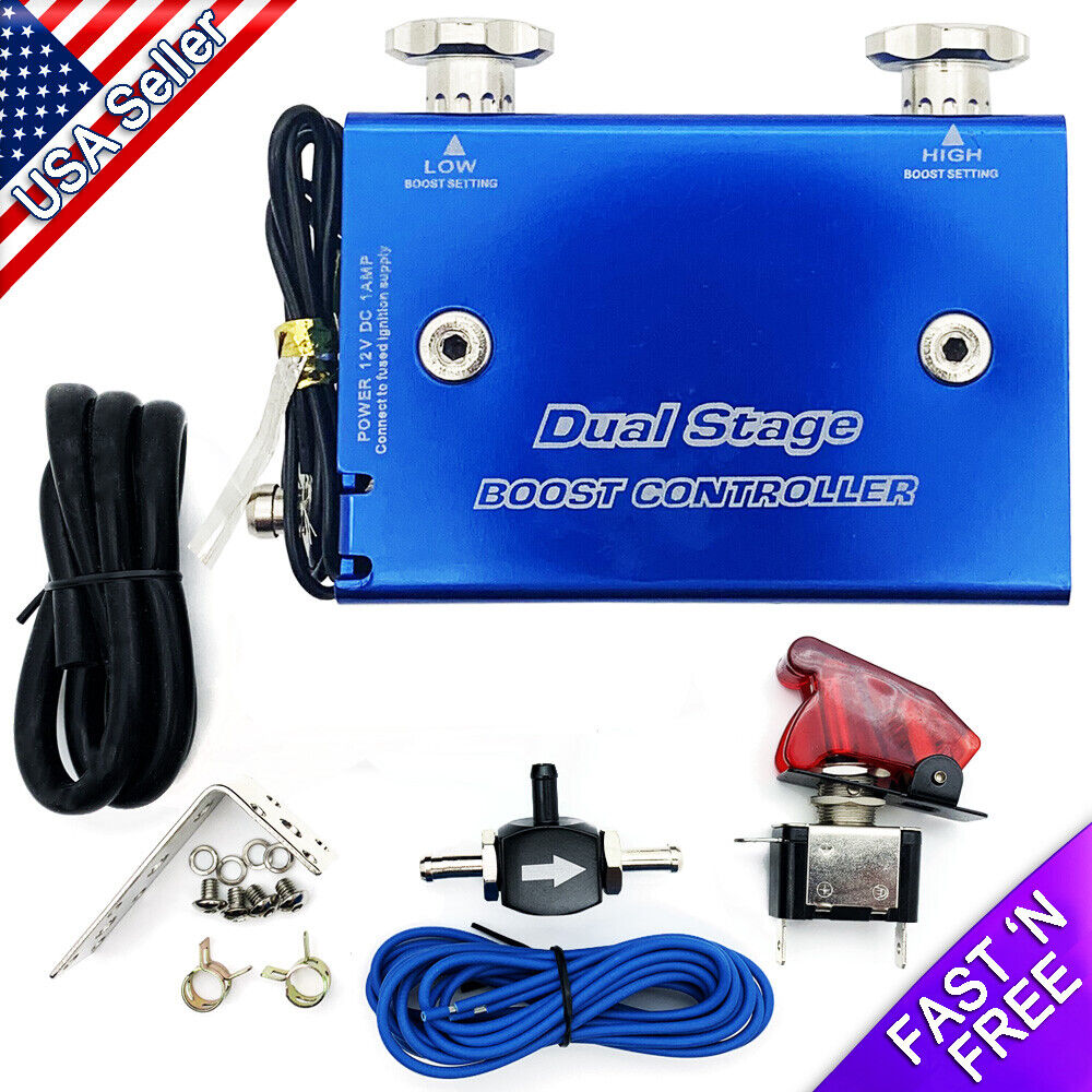 Dual Stage Electronic Boost Controller EBC MBC Kit w/Switch 0-30 PSI 
