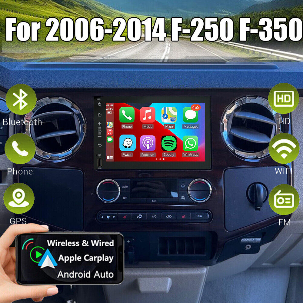 For 2006-2014 F-250 F-350 Apple Carplay Android 13 Car Stereo Radio GPS Wifi RDS