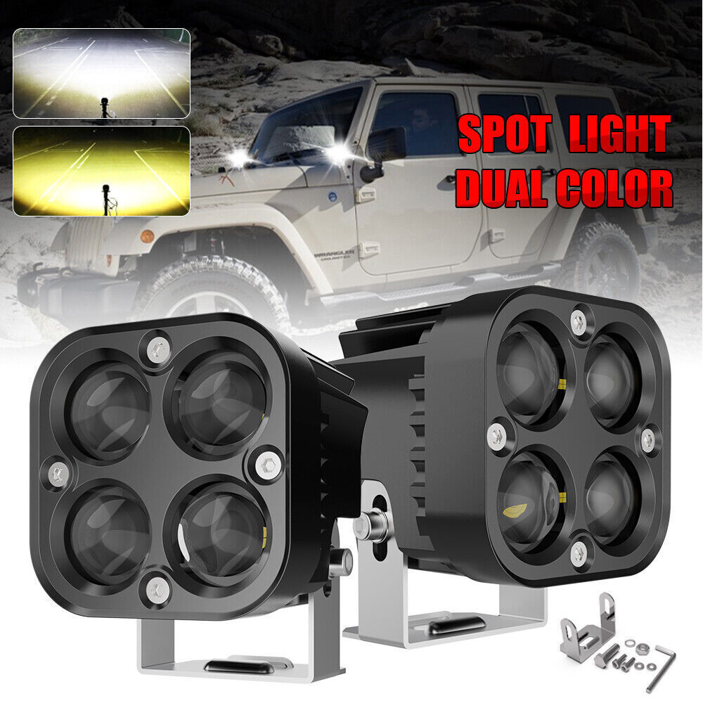 2x 3Inch LED Cube Pods Work Lights Bar Spot Fog Lamps For Jeep Driving Offroad