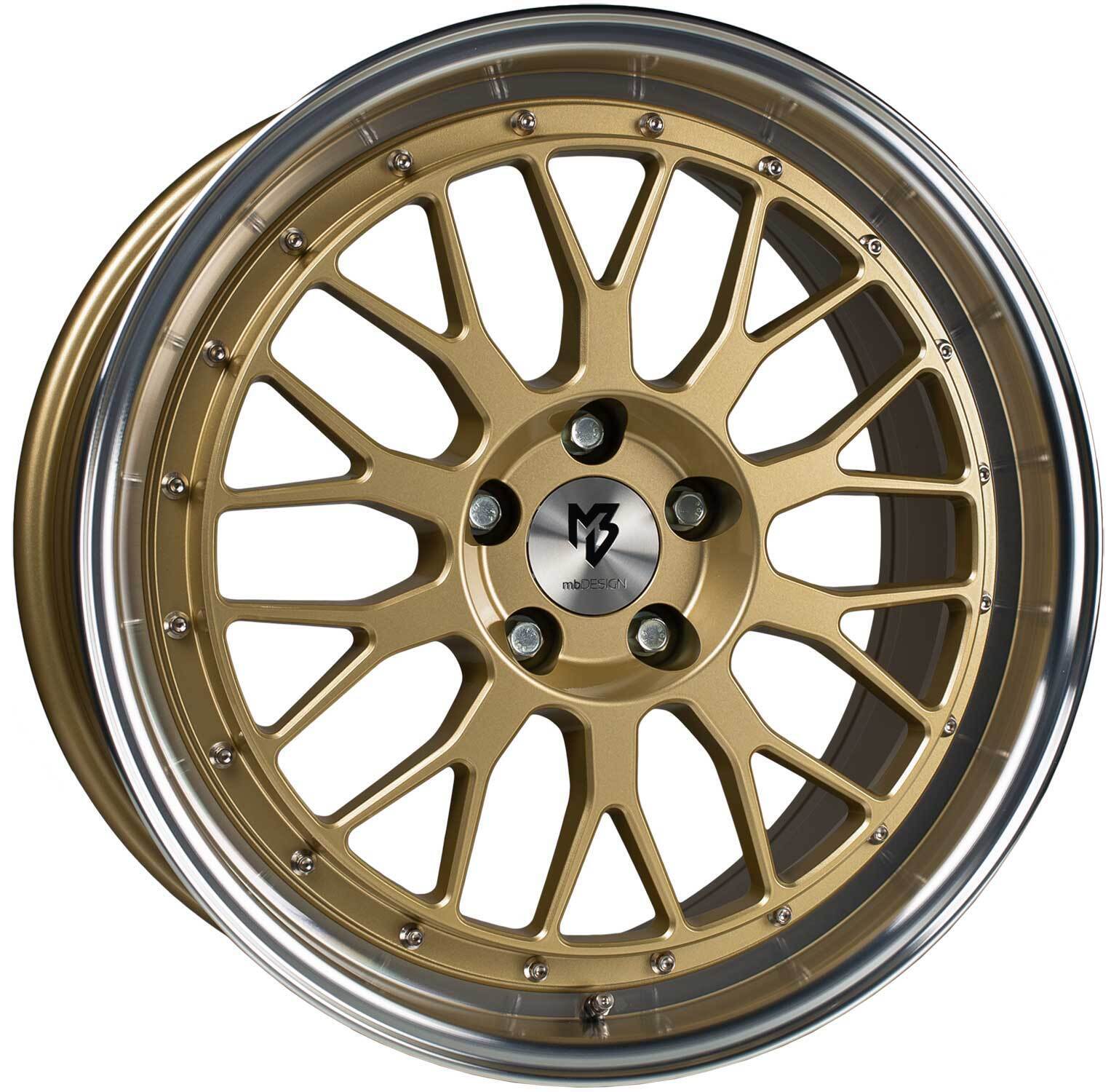 MB Design Rims LV1 8.5Jx20 ET45 5x108 GOLD POLISHED for Land Rover Discovery Spo