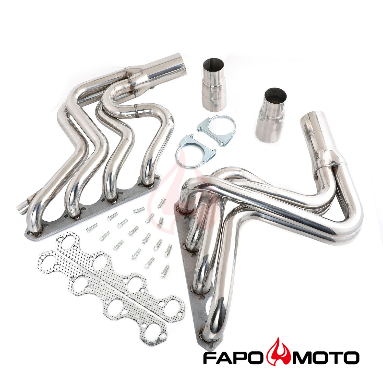 FAPO Manifold Exhaust Header for 87-96 F150 F250 BRONCO Pickup 5.8 351 V8 SS304