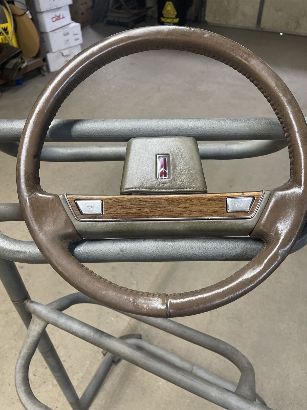 86-88 Olds Cutlass Supreme leather steering wheel brown