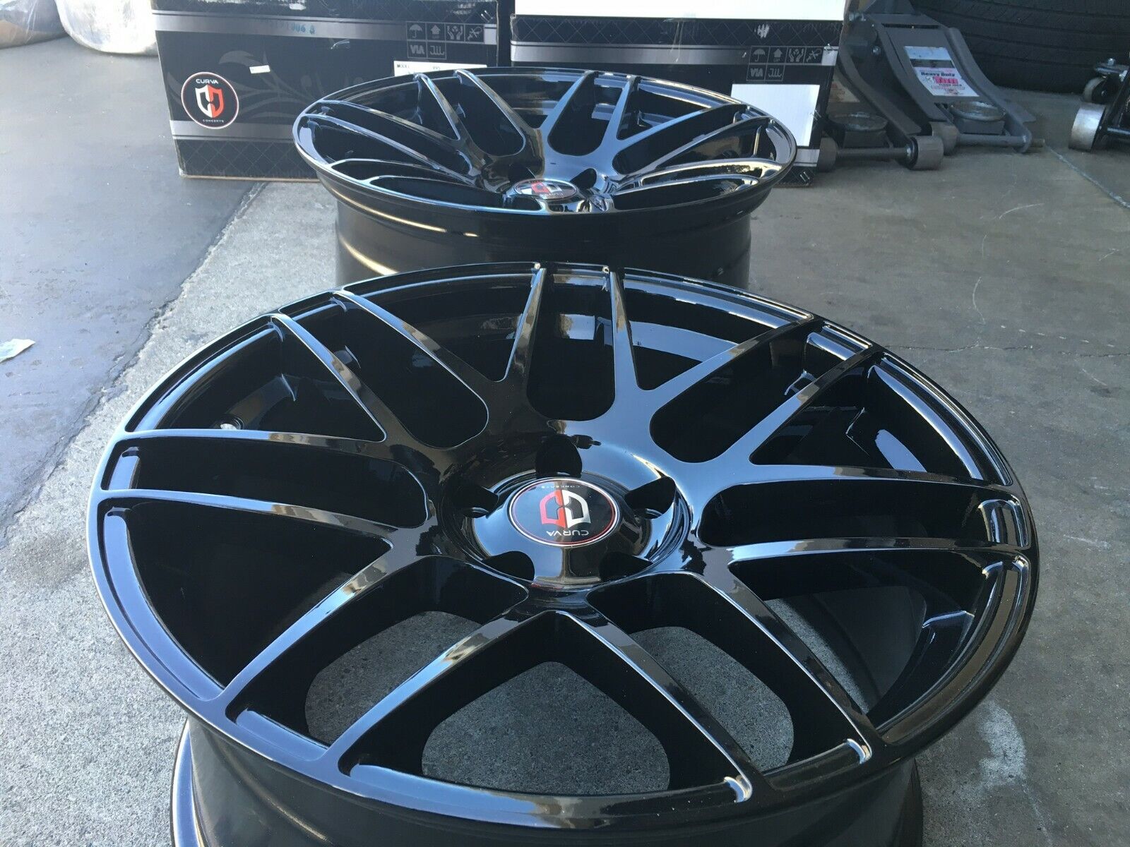 22'' inch Curva C300 Wheels Tires Gloss Black Porsche Cayenne Concave Audi Q7 