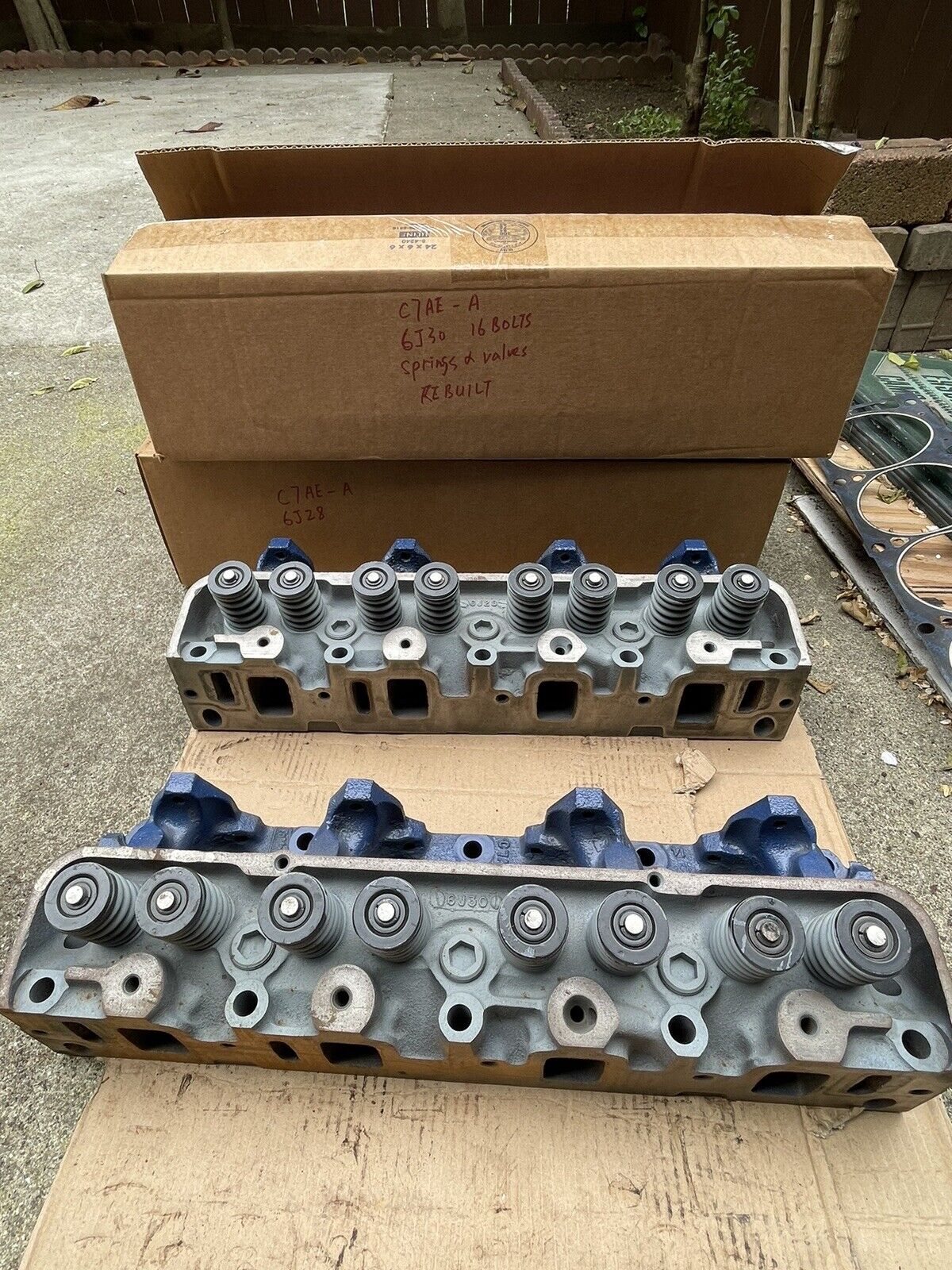 Rebuilt OEM Ford 1967 Mustang Shelby GT500 Cylinder Heads Pair