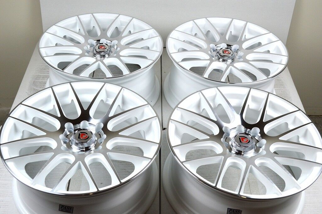 15 white wheels Rio Cabrio Forenza Corolla Civic Del Sol Aveo 4x100 4x114.3 Rims