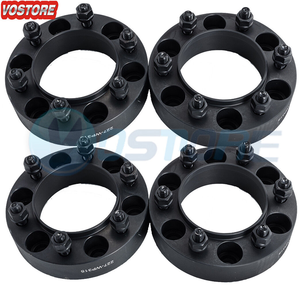 (4) 1.5'' 6 Lug Hubcentric Black Wheel Spacers Adapters 6x5.5 for