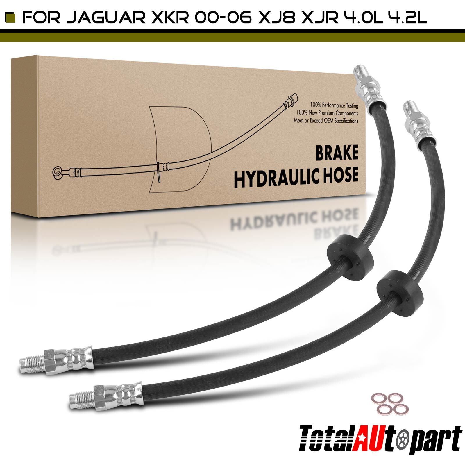 2x Brake Hydraulic Hose for Jaguar Vanden Plas XJ8 98-03 XJR Front Left & Right