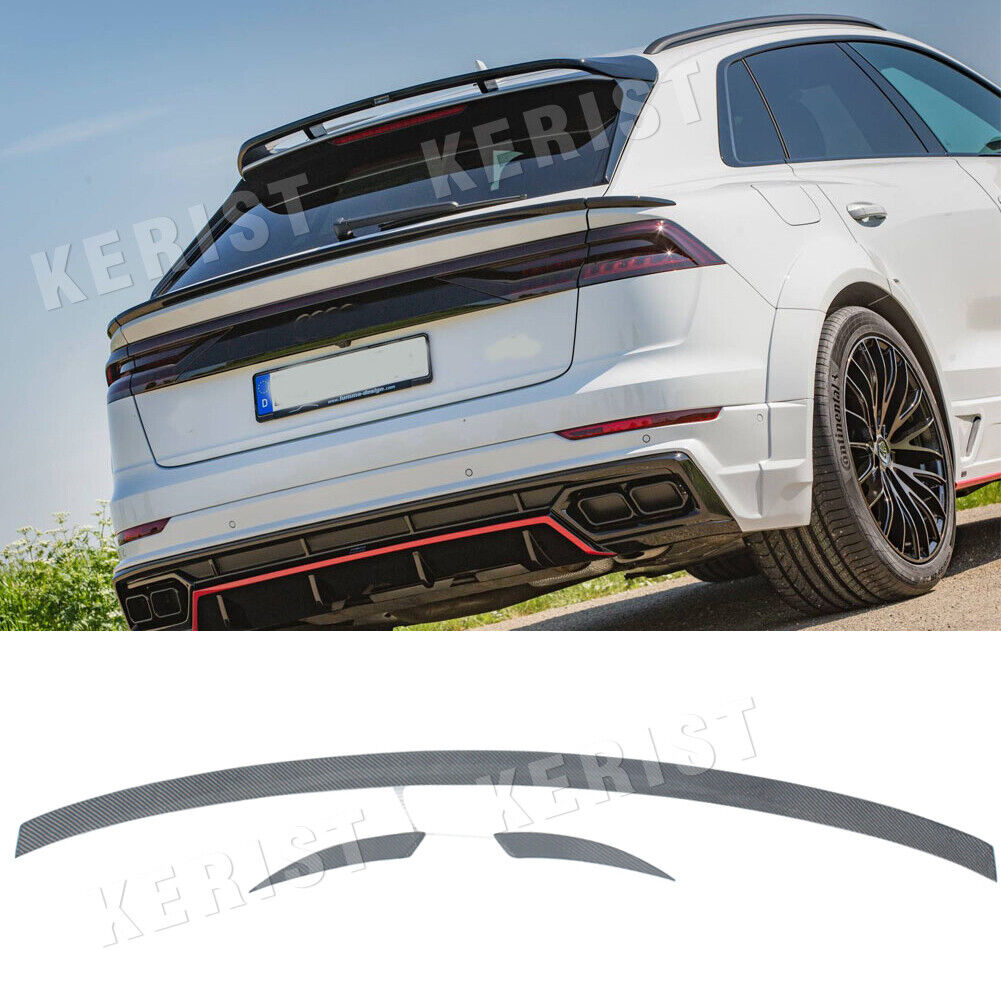 Carbon Fiber Rear Bumper 3pcs Middle Spoiler Fit for Audi Q8 SQ8 RSQ8 2018-up