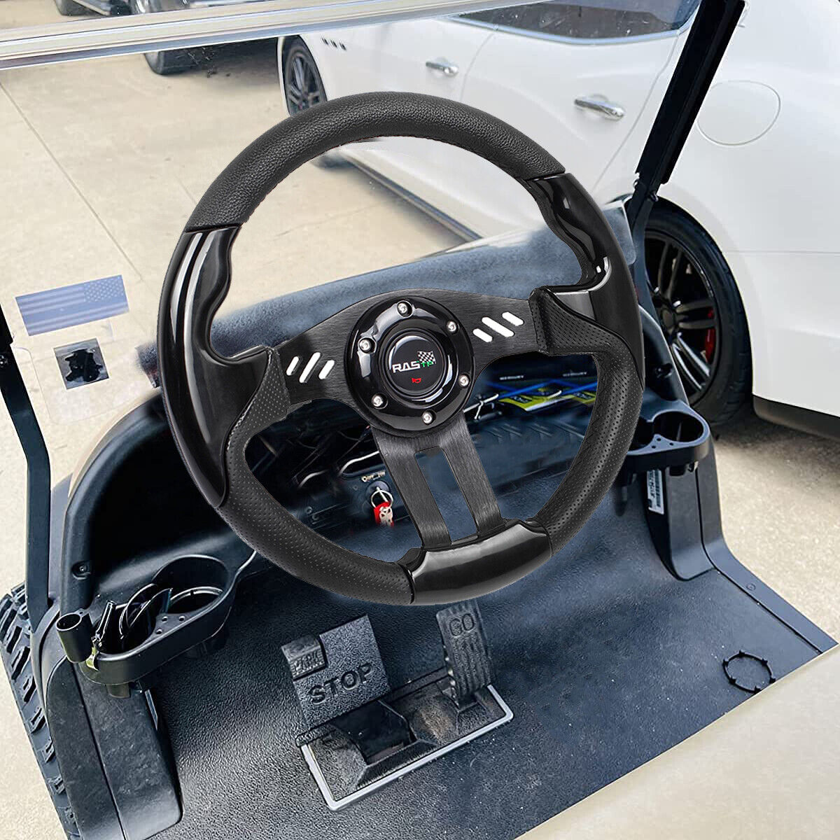 Golf Cart Steering Wheel For Ezgo/Yamaha/Club CAR Black 13inch
