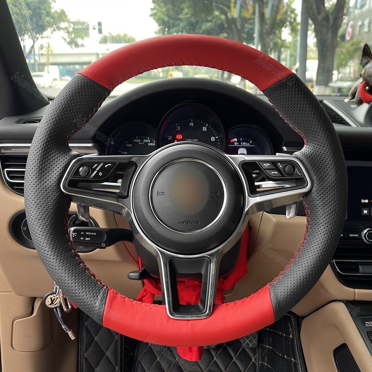 Steering Wheel Cover Wrap Leather for Porsche 718 918 Spyder Macan Panamera J