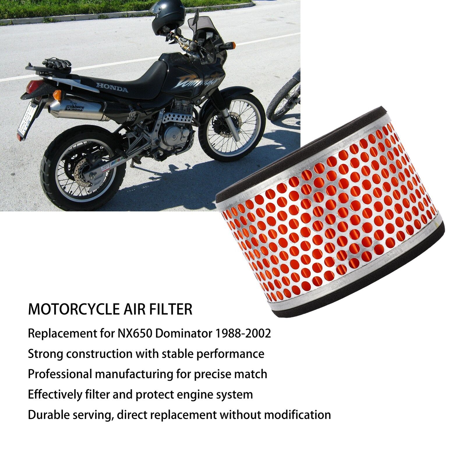 ・Motorcycle Engine Air Filter Professional Engineering for NX650 Dominator 1988‑