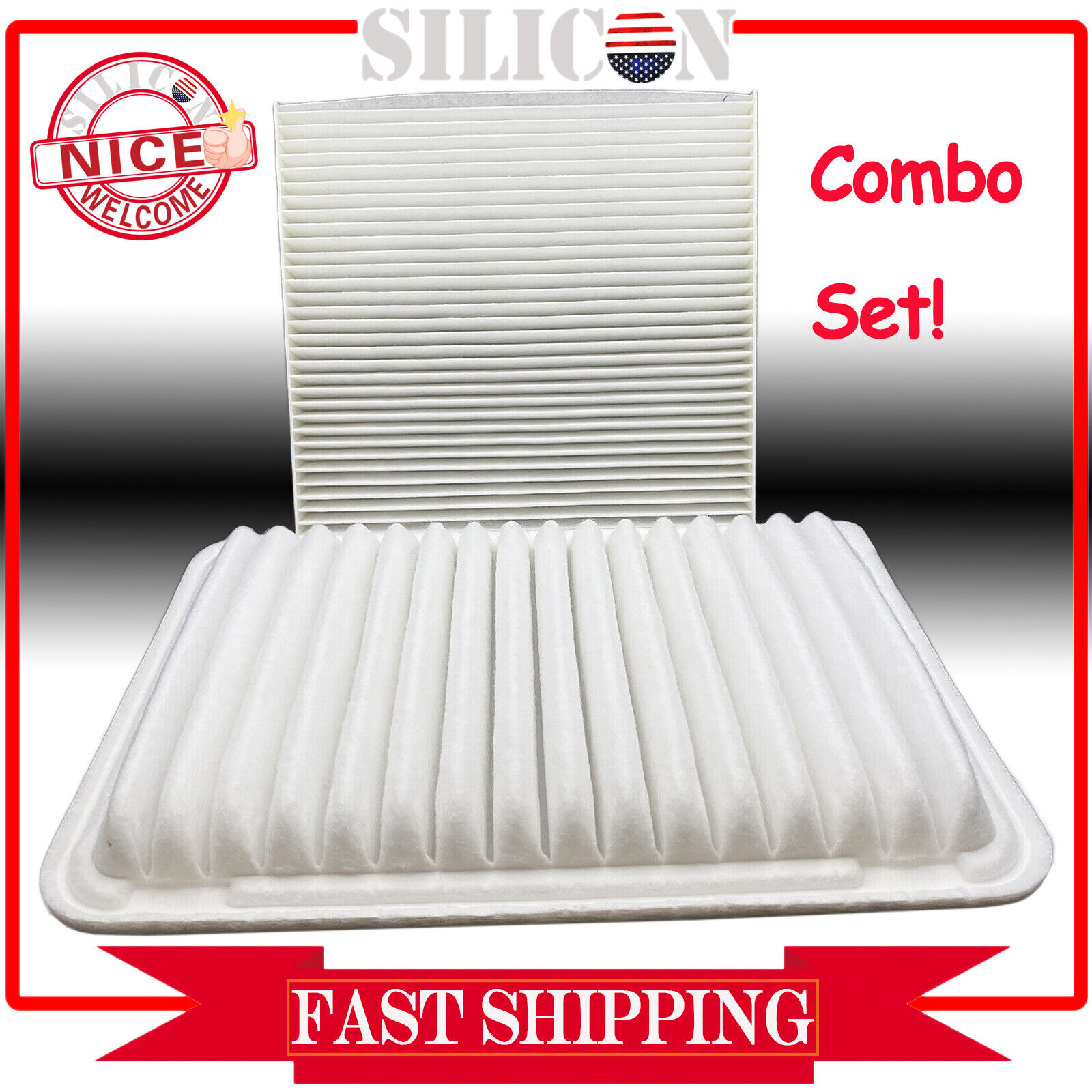Cabin + Engine Air Filter Combo Set Fits For Toyota Land Cruiser Sequoia 5.7L
