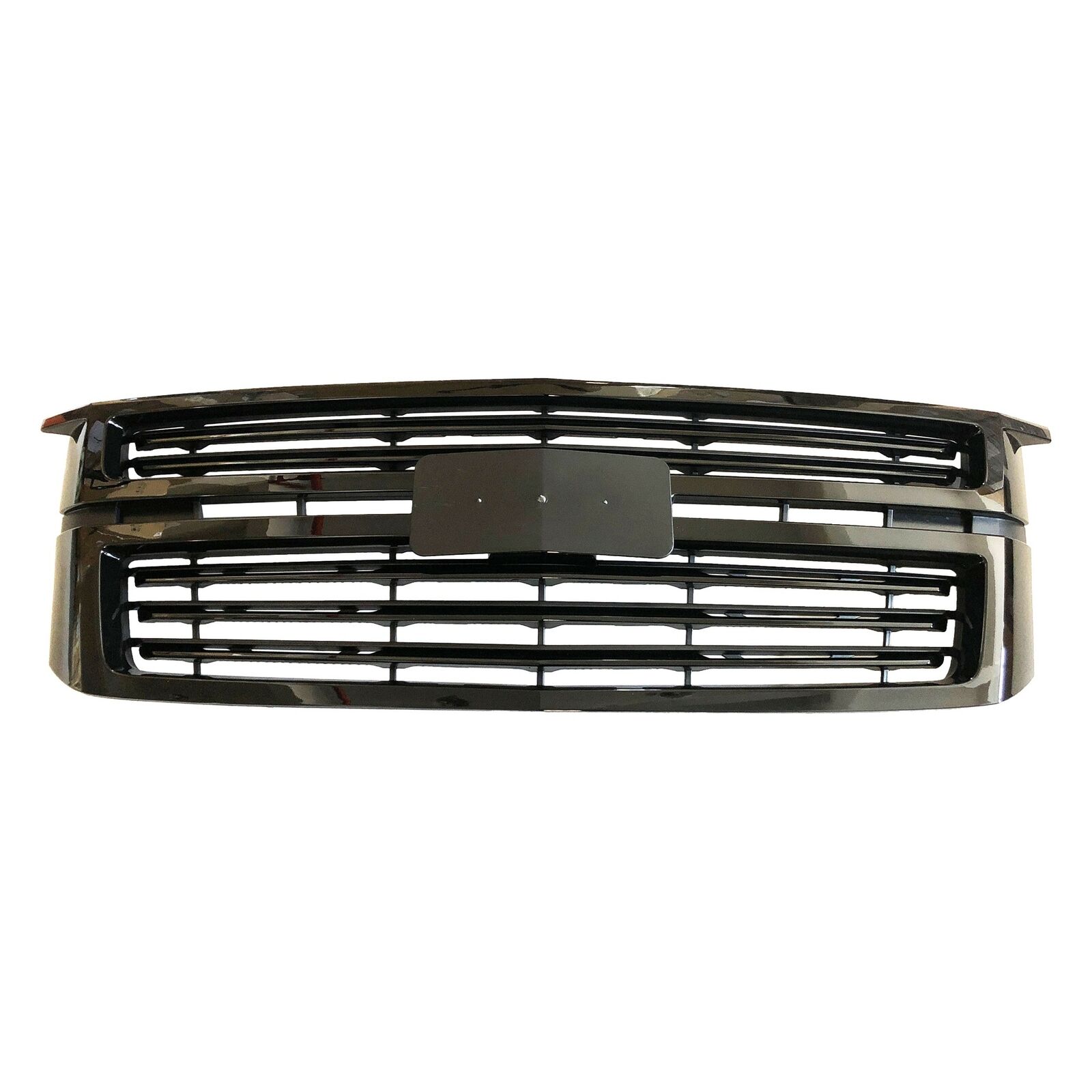 Front Upper Suburban LTZ Style Main Gloss Black Grille For 2015-2020 Chevy Tahoe