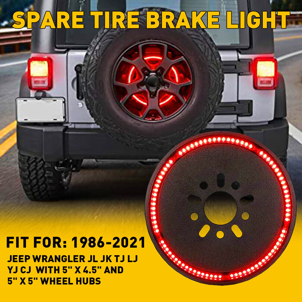LED Tire Spare Brake Tail Light 3rd Rear Wheel Lamp for Jeep Wrangler 86-2019 US