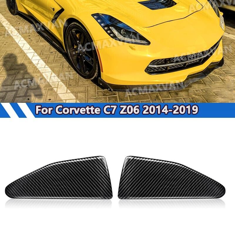 For 2014-Up Corvette C7 | Z06 Stage 2 CARBON LOOK Side End Caps Extension Pair