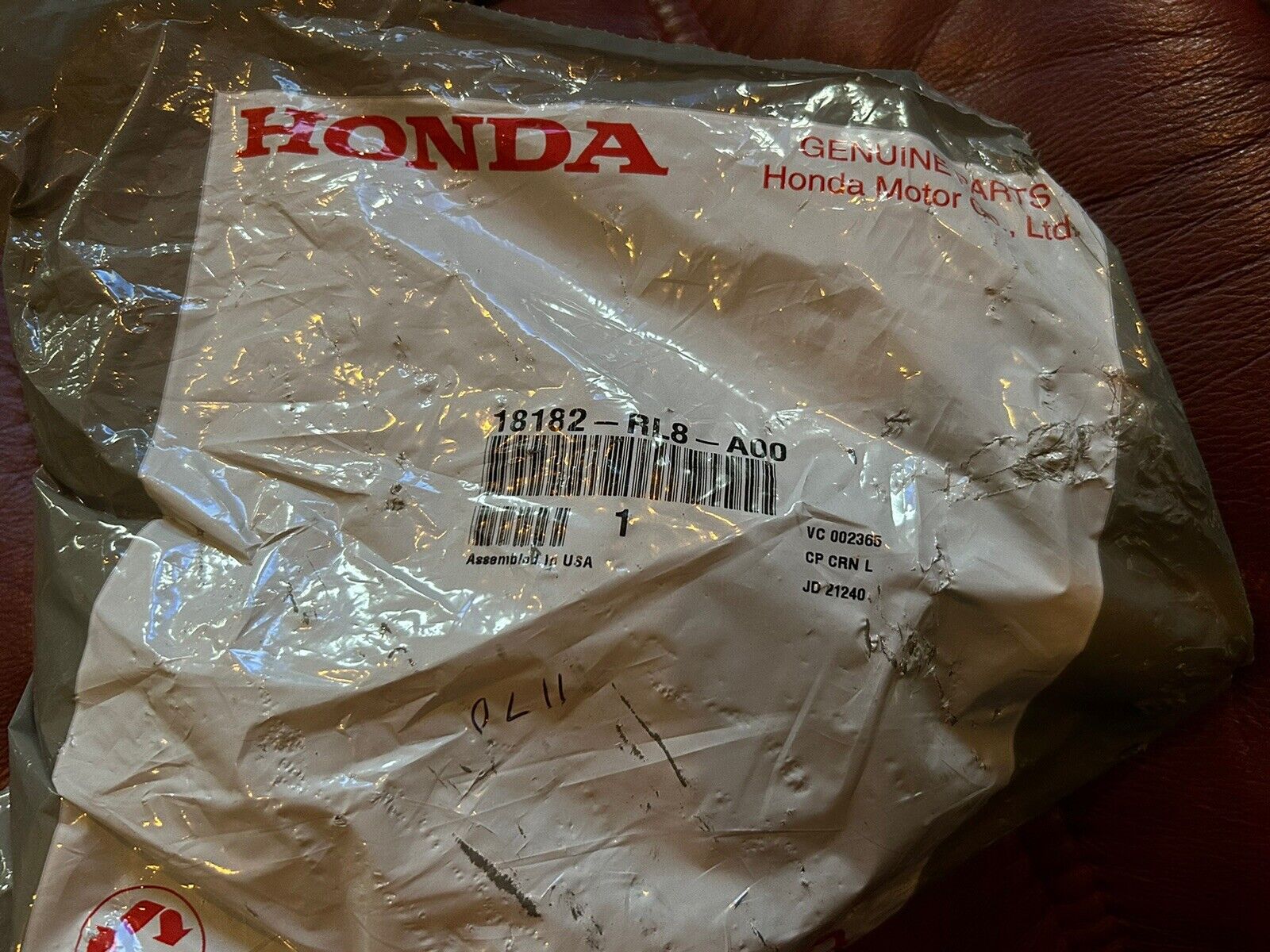 Genuine Honda Exhaust Heat Shield Set 18181-RL8-A00 & 18182-RL8-A00