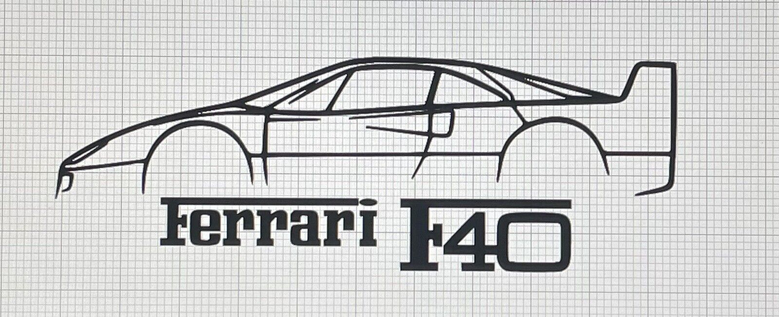 Ferrari F40 silhouette vinyl sticker decal 7in car Laptop Gift