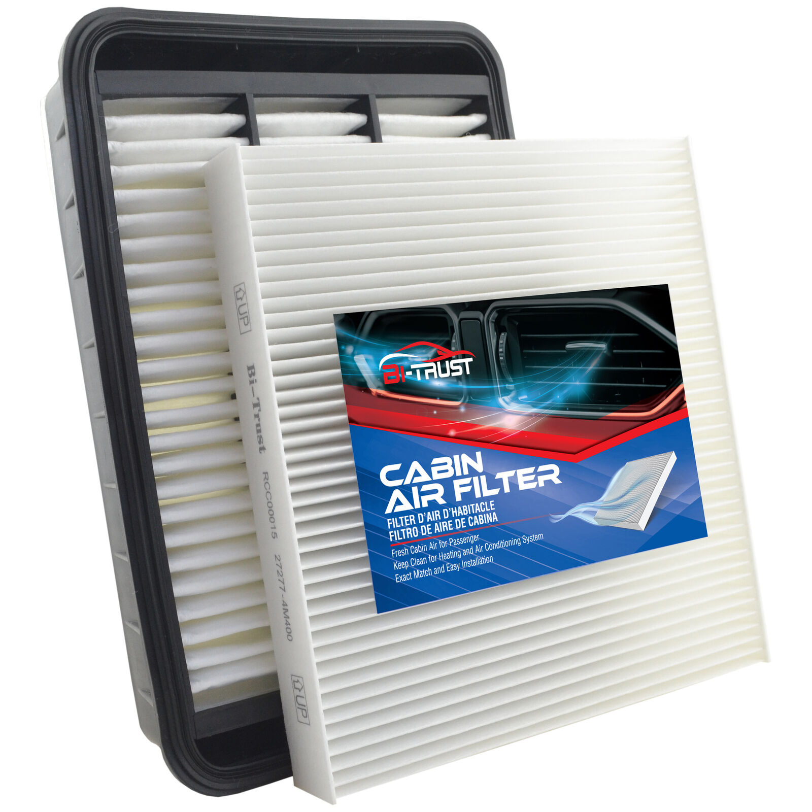 Cabin and Engine Air Filter Kit for Mitsubishi Outlander 2007-2013 Lancer 08-15