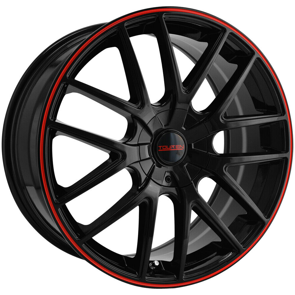 4-Touren TR60 18x8 5x115/5x120 +20mm Black/Red Wheels Rims 18\