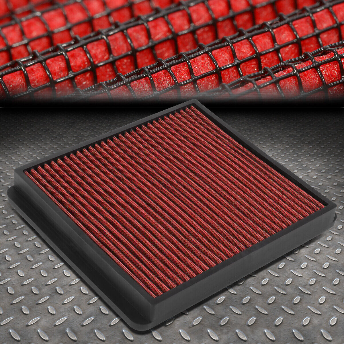 FOR 92-99 SC400/SC300/SUPRA/-04 TACOMA/4RUNNER WASHABLE PANEL AIR FILTER RED