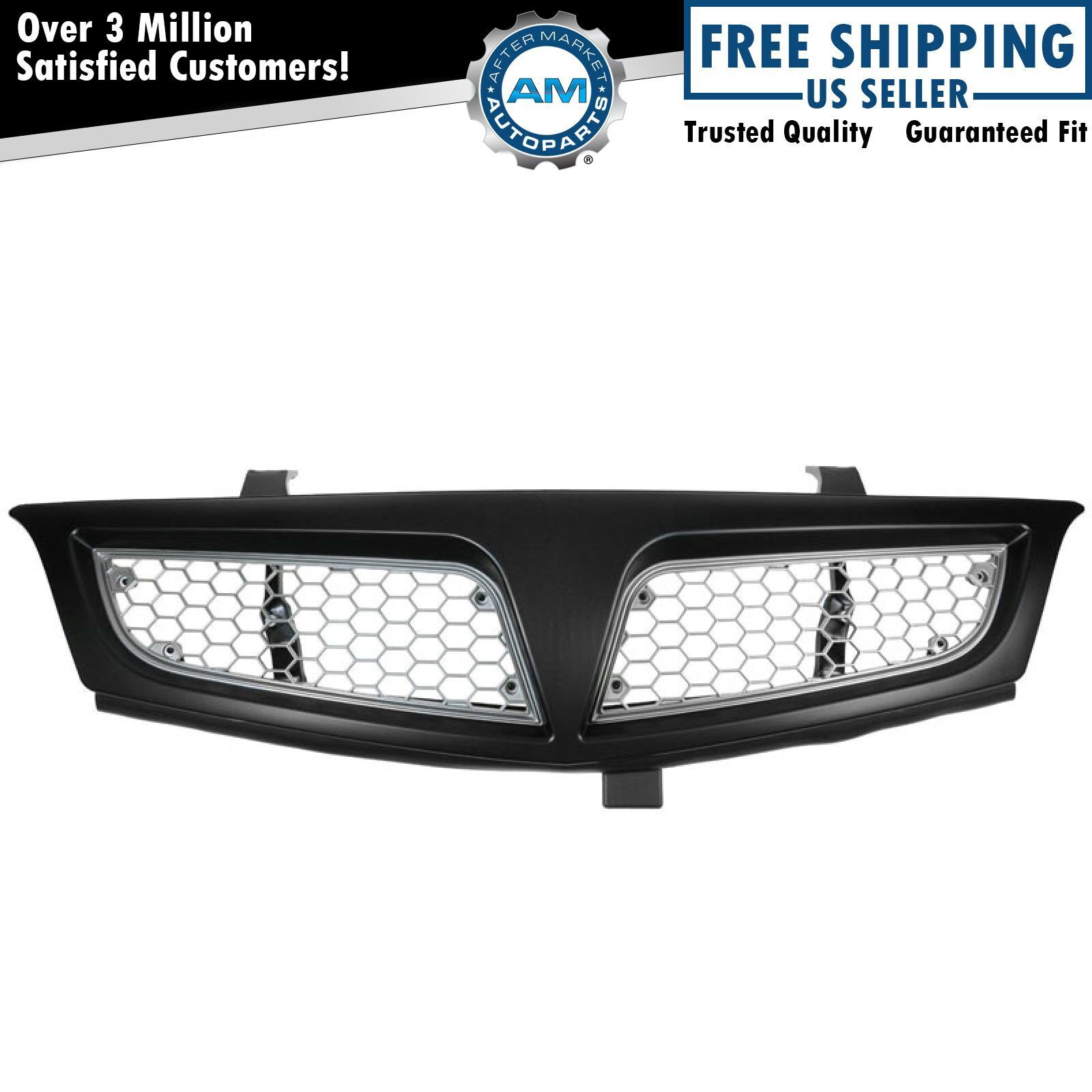 Silver & Black Front End Grille Grill for 01-05 Pontiac Montana