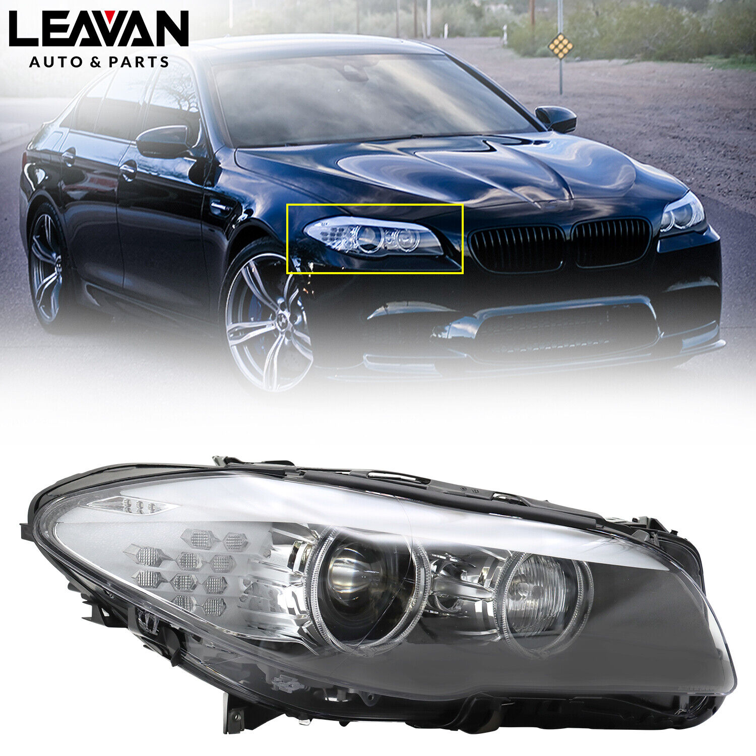 Xenon Adaptive Headlight Right AFS HID For 2009-2013 BMW 5 Series F10 528i 535i