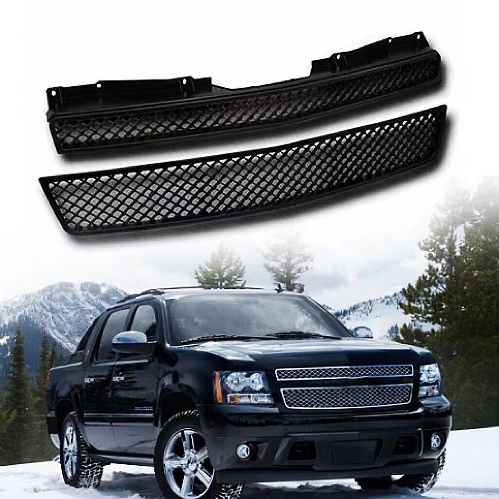 Grille For 07-2014 Chevy Avalanche Tahoe Suburban 1500 Grill Bumper Gloss Black