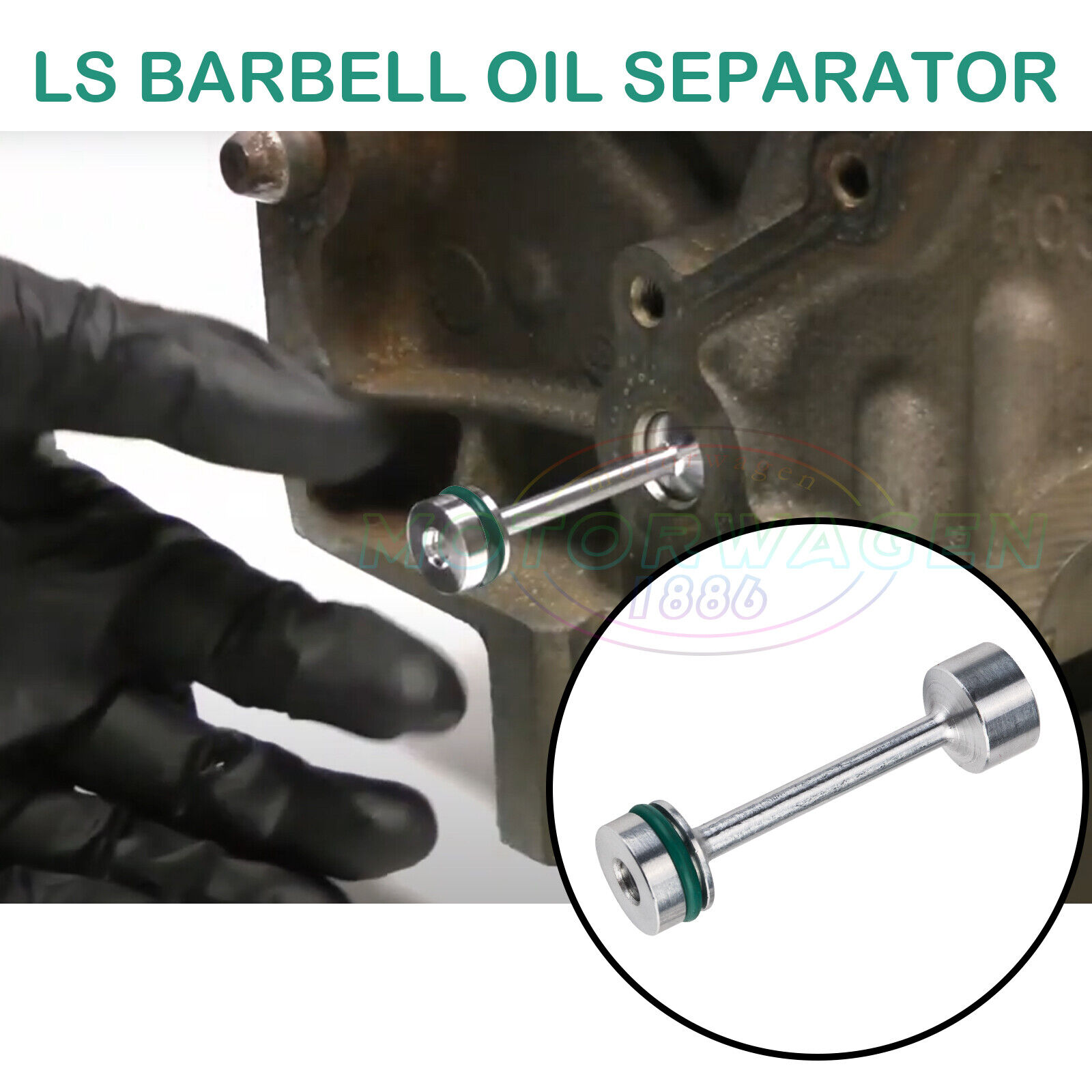LS Billet Aluminum Oil Diverter Barbell 4.8 5.3 5.7 6.0 6.2 7.0 LS1 LS2 LS3 LQ4