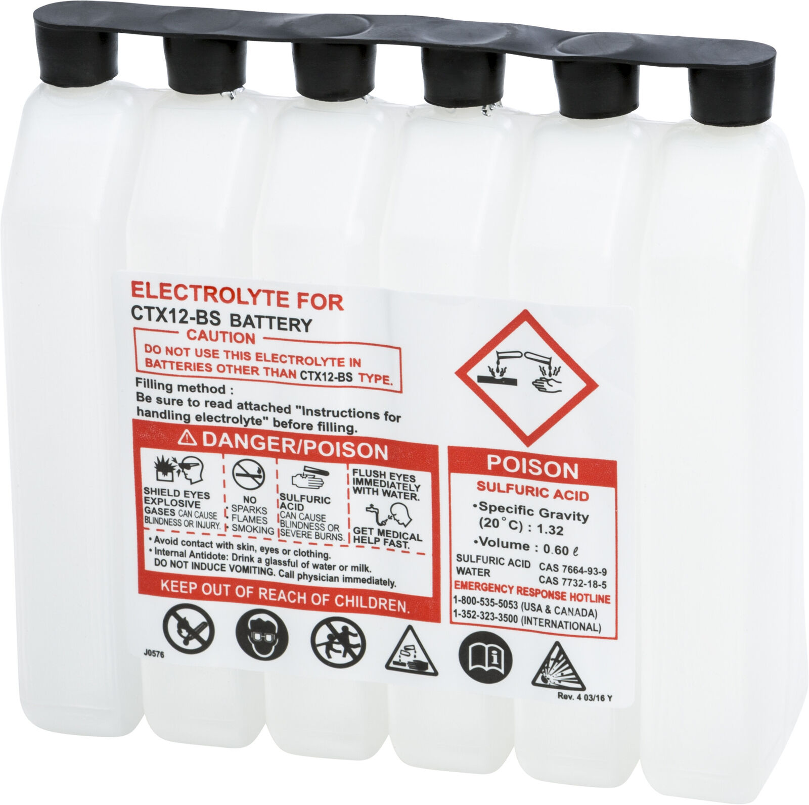 FIRE POWER SEALED BATTERY ELECTROLYTE PACK 600CC 600CC CTX