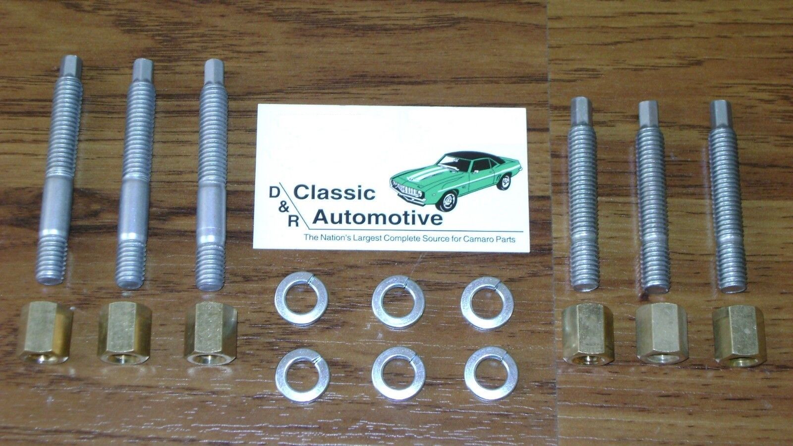Exhaust Manifold Studs Kit 18pc w/ Brass Nuts Washers Camaro Chevelle Nova 