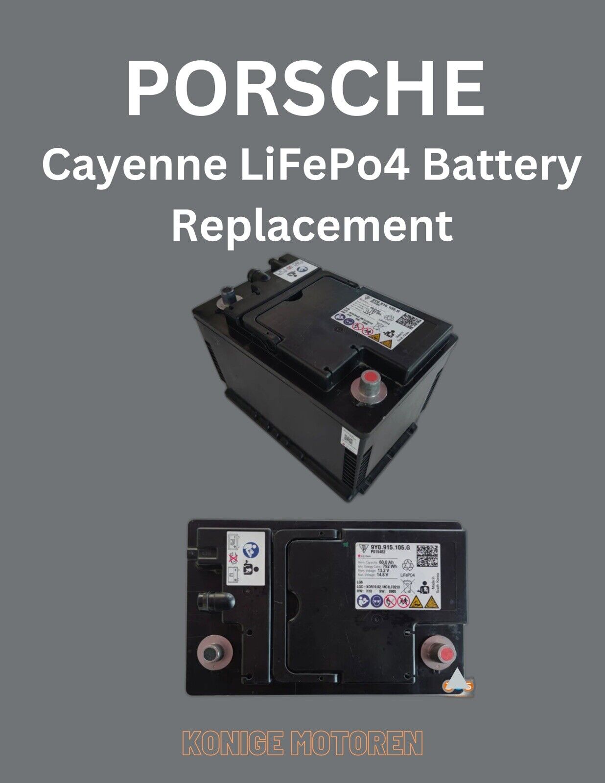 Replace Faulty Porsche Cayenne Batteries Refurbished 2019-2023 LiFeP04 Battery.