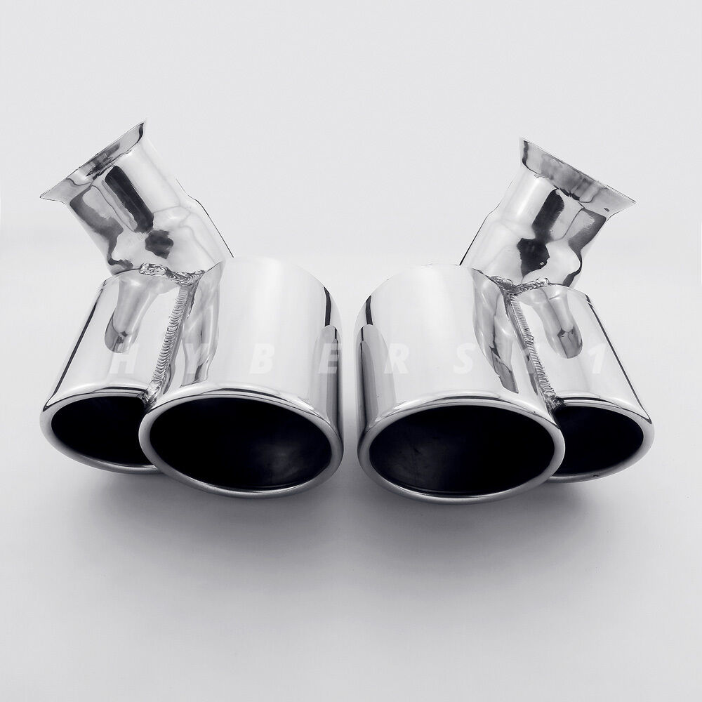1 Pair Quad 304 Stainless Dual Out Exhaust Tips for Porsche Carrera C2 911 996