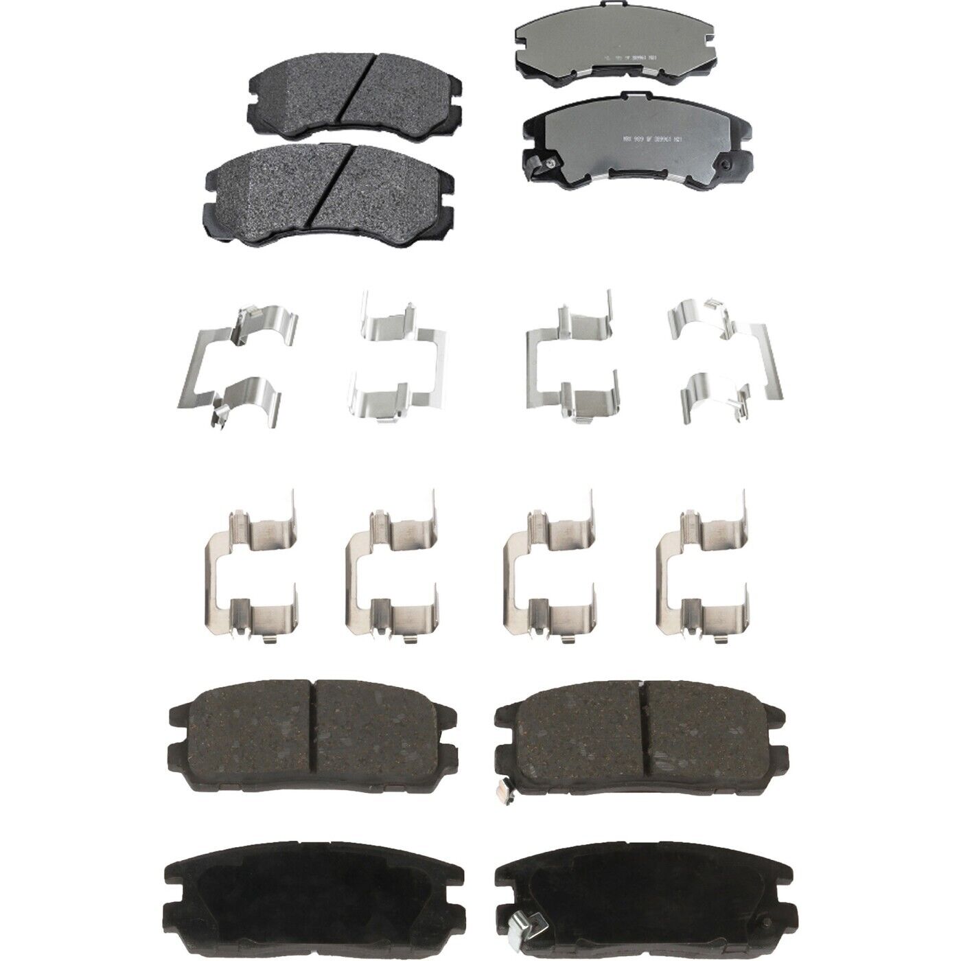Front & Rear Semi-Metallic Brake Pad Set For 1994-2001 Isuzu Rodeo Up to 06/2001
