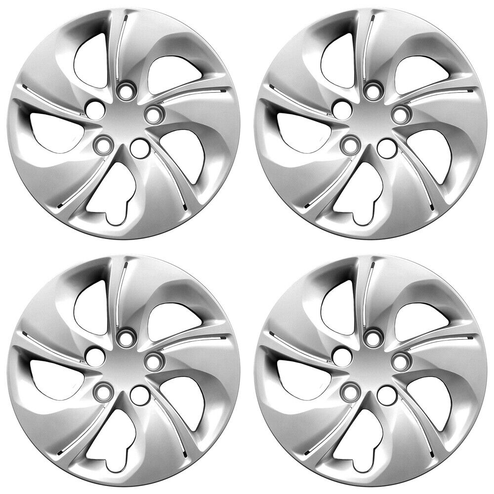 15' 5 Twisted Spoke Silver Bolt-On Wheel Cover Hubcaps for 2013-2015 Honda Civic