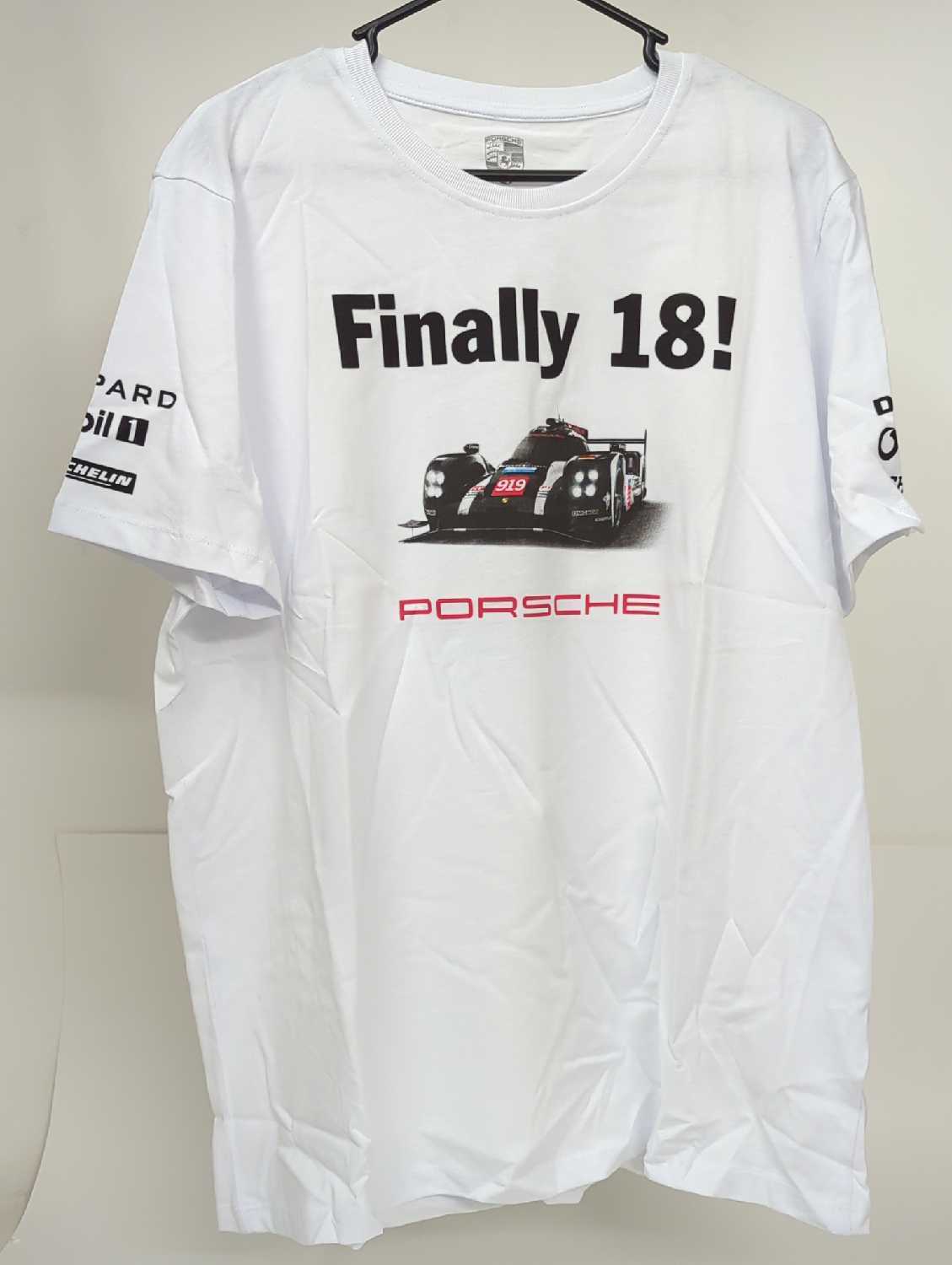 New OEM Genuine Porsche Unisex XL T-Shirt 18th Le Mans Win White WAP181XXL0H