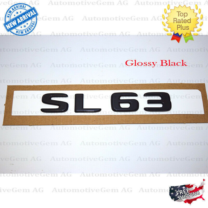 SL63 AMG Emblem Glossy Black Rear Trunk Letter Logo Badge Sticker OEM Mercedes 
