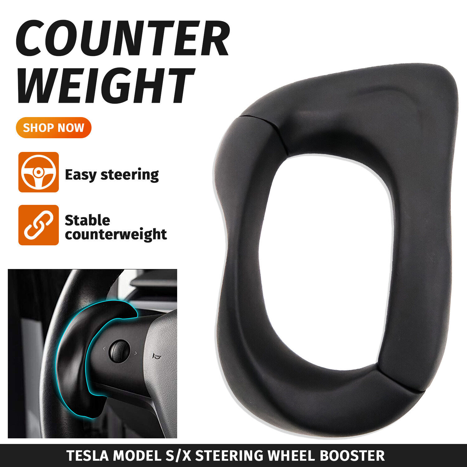 For Tesla Model S / X Autopilot FSD Steering Wheel Booster Counterweight Ring