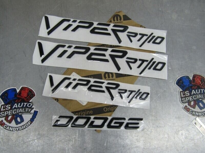 1992-2002 Dodge Viper RT/10 hood & bumper emblem set 4 pc ALL COLOR OE NEW RARE